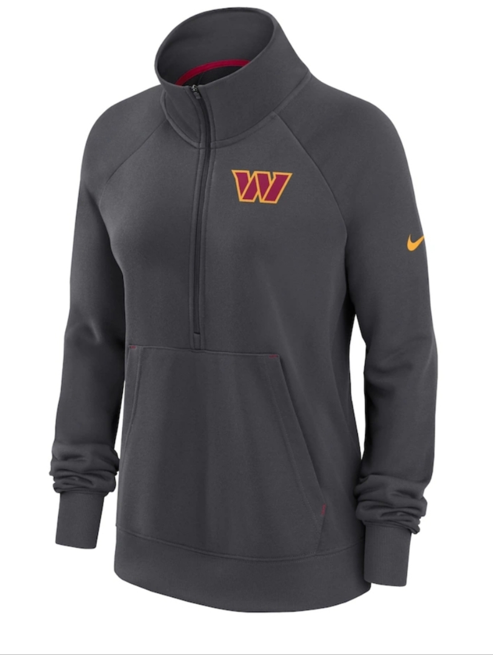 Nike Women's Washington Commanders Charcoal Gray Half-Zip Pullover